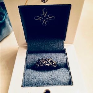 Sterling silver diamond ring